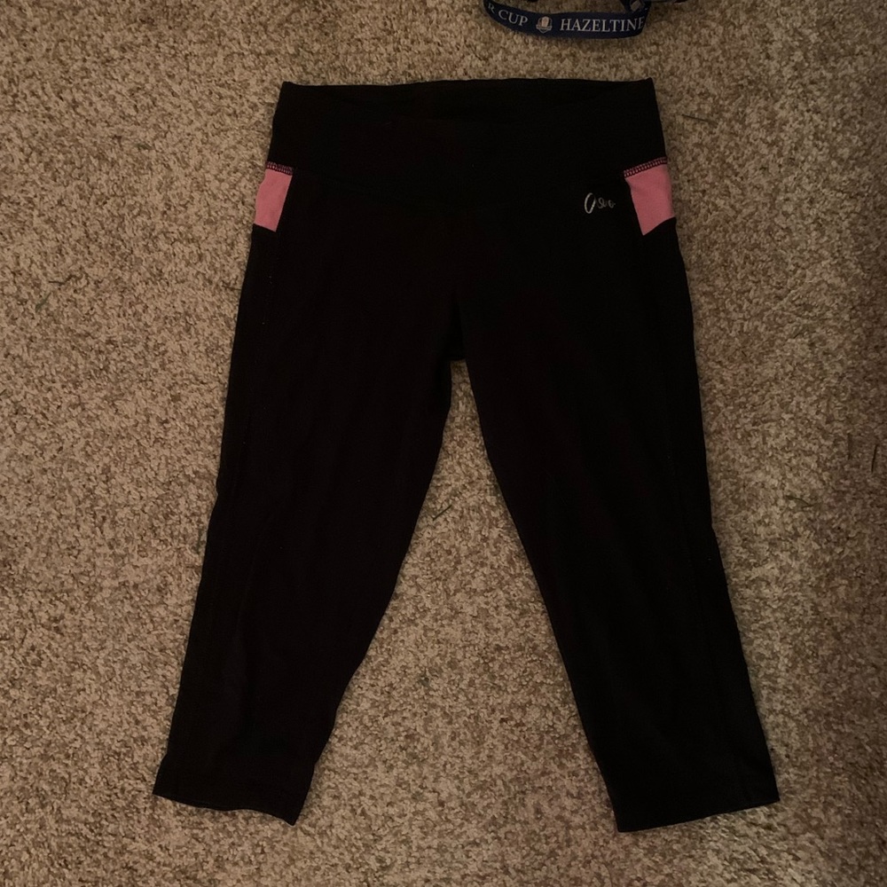Pink and Black Capri Leggings